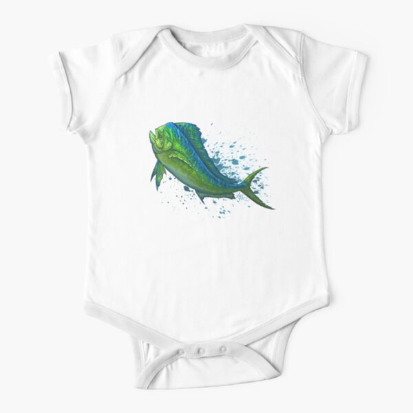 "El Dorado" by Amber Marine ~ mahi mahi / dolphin fish art, © 2015 Short Sleeve Baby One-Piece