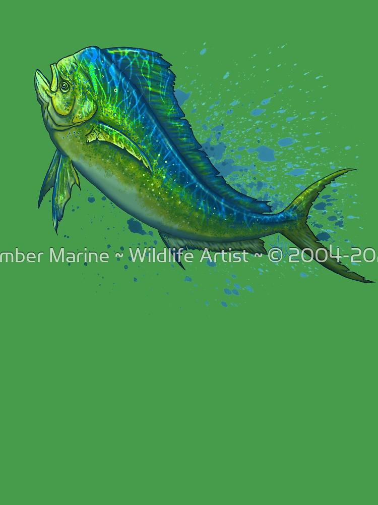 El Dorado by Amber Marine ~ mahi mahi / dolphin fish art, © 2015 Kids  T-Shirt for Sale by Amber Marine ~ Wildlife Artist ~ © 2004-2021