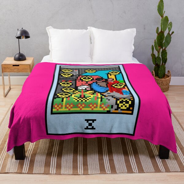 Item preview, Wait, is this pixel art tarot? Pink - Minor Arcana 'Ten of Pentacles' (Design for T-shirt, stickers and other accessories) designed and sold by Pixel Waite.