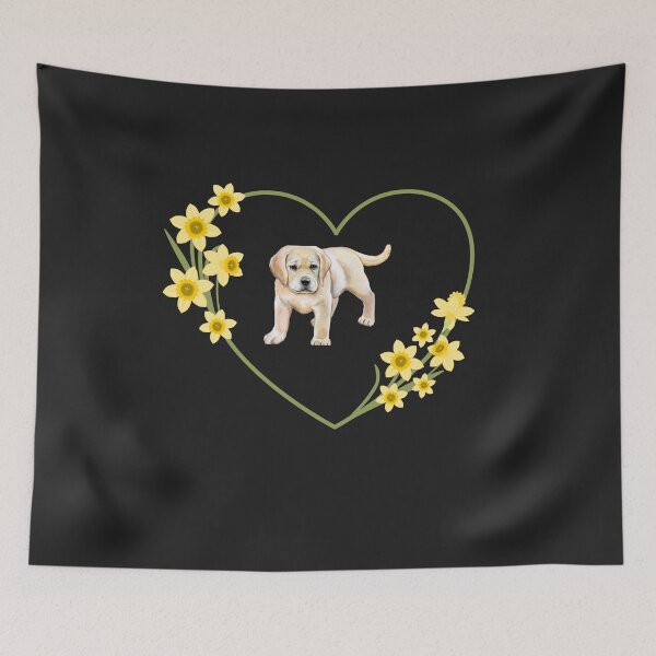 Item preview, A floral labrador design. Golden labrador and flowers. Lab mummy, Golden labrador heart and flowers designed and sold by Doggymadness.