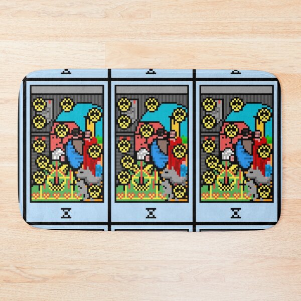 Item preview, Wait, is this pixel art tarot? Yellow - Minor Arcana 'Ten of Pentacles' (Design for T-shirt, stickers and other accessories) designed and sold by Pixel Waite.