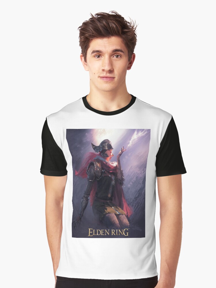 Imagen 1 de 5, Camiseta gráfica con la obra Convence Acción Juego de rol Humor Elden Ring Mujeres Vintage, diseñada y vendida por GenevieBetynFry.