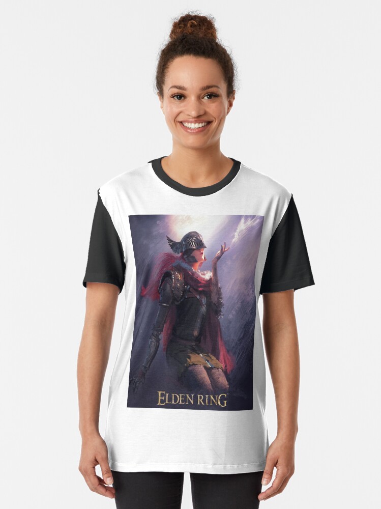 Imagen 2 de 5, Camiseta gráfica con la obra Convence Acción Juego de rol Humor Elden Ring Mujeres Vintage, diseñada y vendida por GenevieBetynFry.
