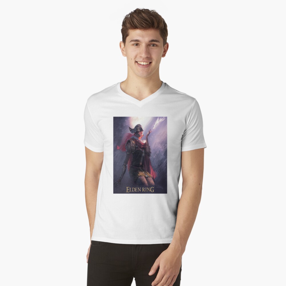 Vista previa del artículo con la obra «Camiseta de cuello en V», diseñado y vendido por GenevieBetynFry.