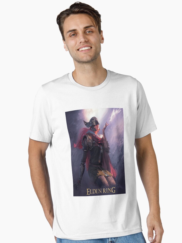 Imagen 1 de 7, Camiseta esencial con la obra Convence Acción Juego de rol Humor Elden Ring Mujeres Vintage, diseñada y vendida por GenevieBetynFry.