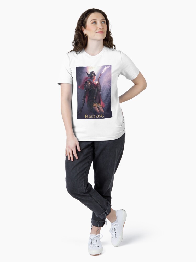 Imagen 4 de 7, Camiseta esencial con la obra Convence Acción Juego de rol Humor Elden Ring Mujeres Vintage, diseñada y vendida por GenevieBetynFry.