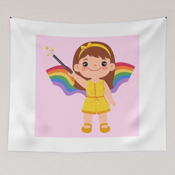 Item preview, kid with rainbow wings designed and sold by Kavi Designs.