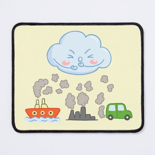 Item preview, Cute Kawaii Cloud cough caused by air pollution designed and sold by NicoletaDesigns.