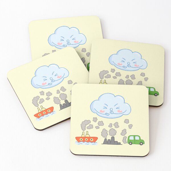 Item preview, Cute Kawaii Cloud cough caused by air pollution designed and sold by NicoletaDesigns.