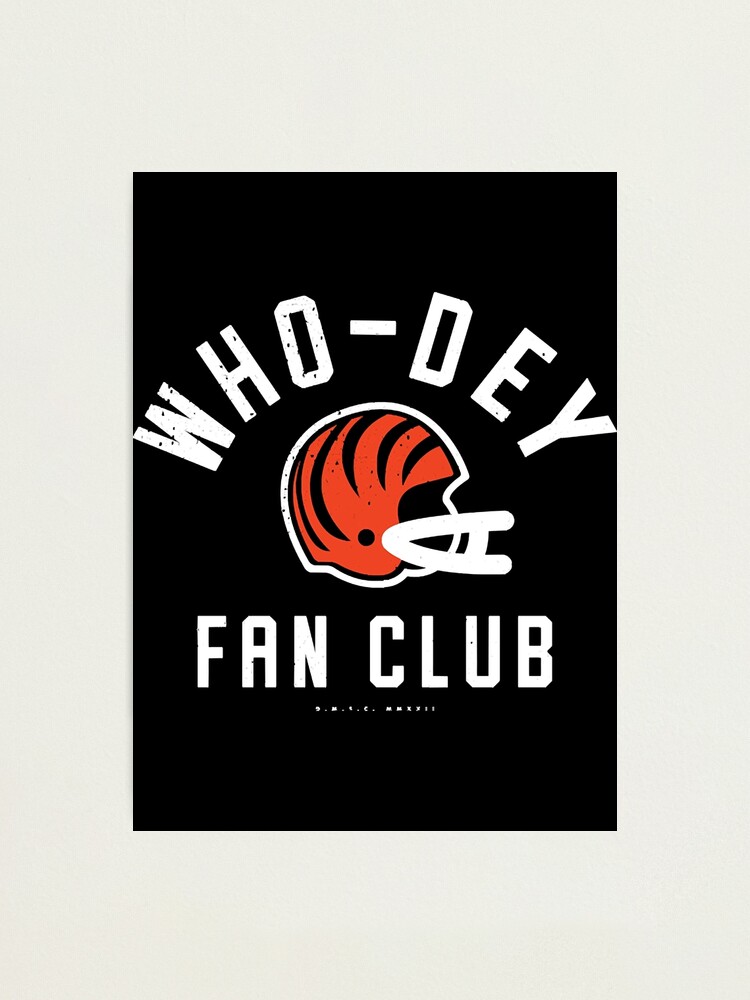 Cincinnati Bengals - Vintage 1990's Who Dey Fan Club (White Text)   Photographic Print for Sale by LorraineHa5965