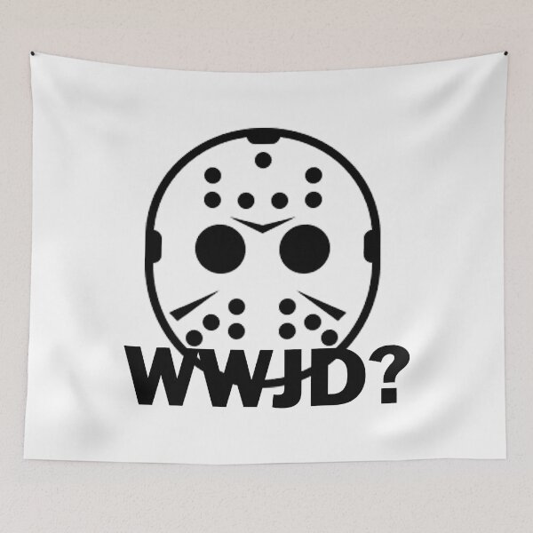 Item preview, WWJD What Would Jason Do Funny Horror Movie designed and sold by MarisSterling.