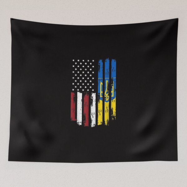 Item preview, Ukrainian American Flag Usa Ukraine Roots designed and sold by LauraNeyJr.