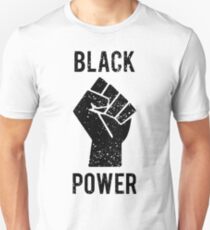 Schwarze Power Faust Slim Fit T-Shirt