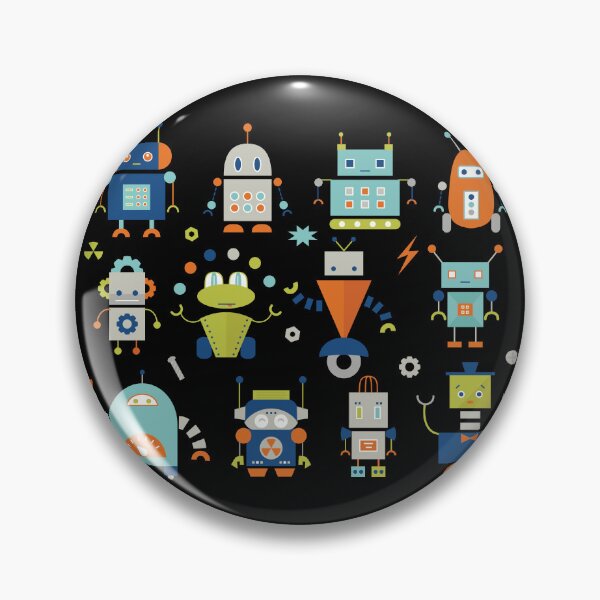 Item preview, Robots Pattern Black designed and sold by StudioShine.