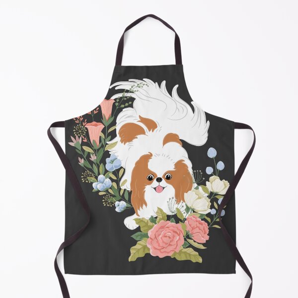Item preview, Red White Japanese Chin and Flowers designed and sold by Lulupainting.
