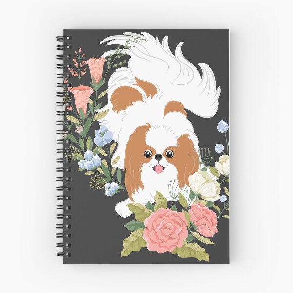 Item preview, Red White Japanese Chin and Flowers designed and sold by Lulupainting.