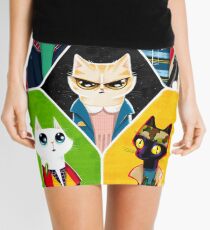 Stranger Cats Mini Skirt