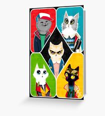 Stranger Cats Greeting Card