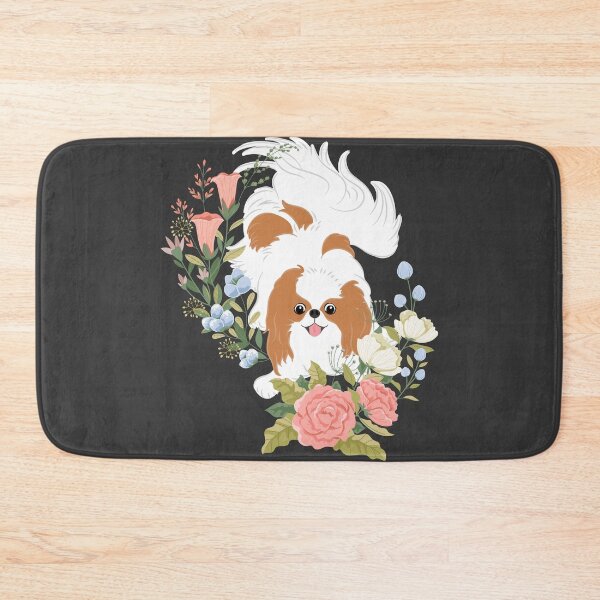 Item preview, Red White Japanese Chin and Flowers designed and sold by Lulupainting.
