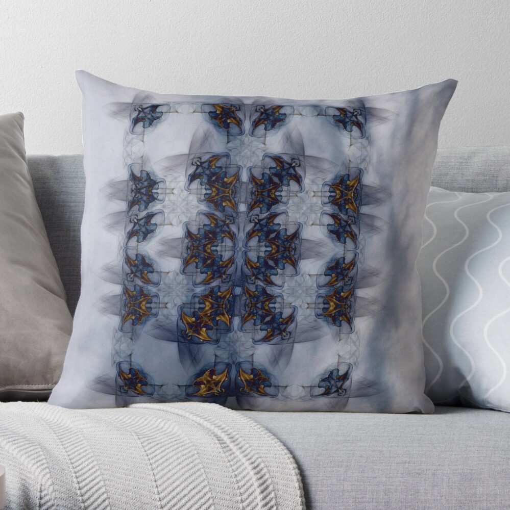 Grey Butterflies Throw Pillow