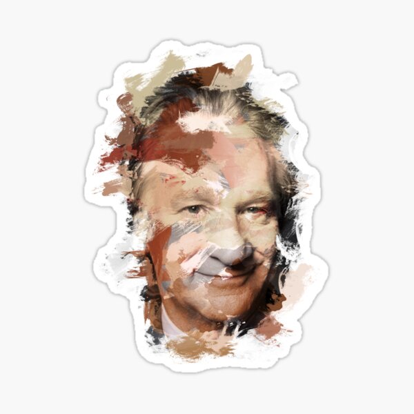 Paint-Stroked Portrait of TV Host and Activist, Bill Maher Sticker
