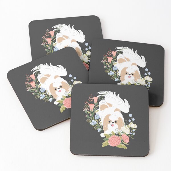 Item preview, Lemon White Japanese Chin and Flowers designed and sold by Lulupainting.