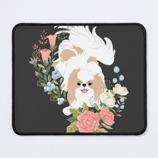 Item preview, Lemon White Japanese Chin and Flowers designed and sold by Lulupainting.