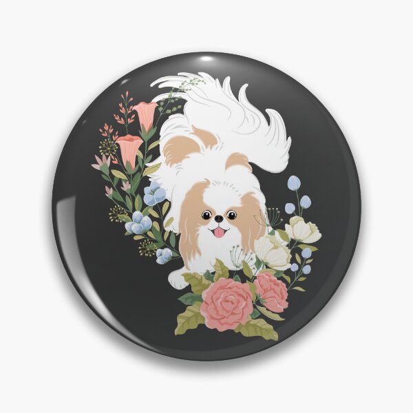 Item preview, Lemon White Japanese Chin and Flowers designed and sold by Lulupainting.