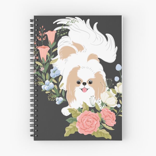 Item preview, Lemon White Japanese Chin and Flowers designed and sold by Lulupainting.