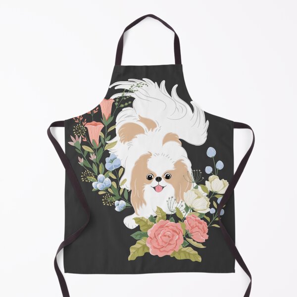 Item preview, Lemon White Japanese Chin and Flowers designed and sold by Lulupainting.