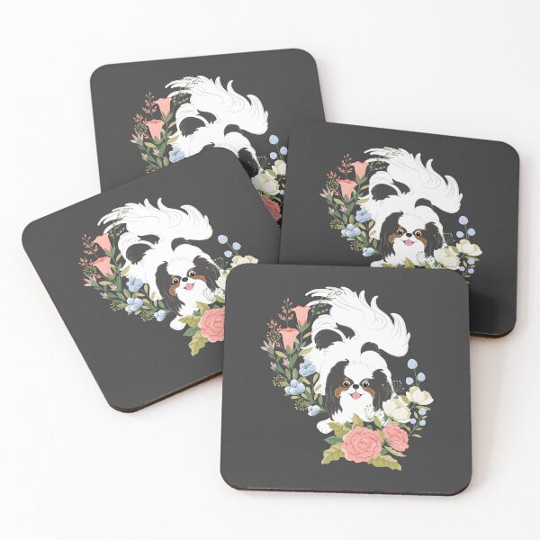 Item preview, Tri Color Japanese Chin and Flowers designed and sold by Lulupainting.