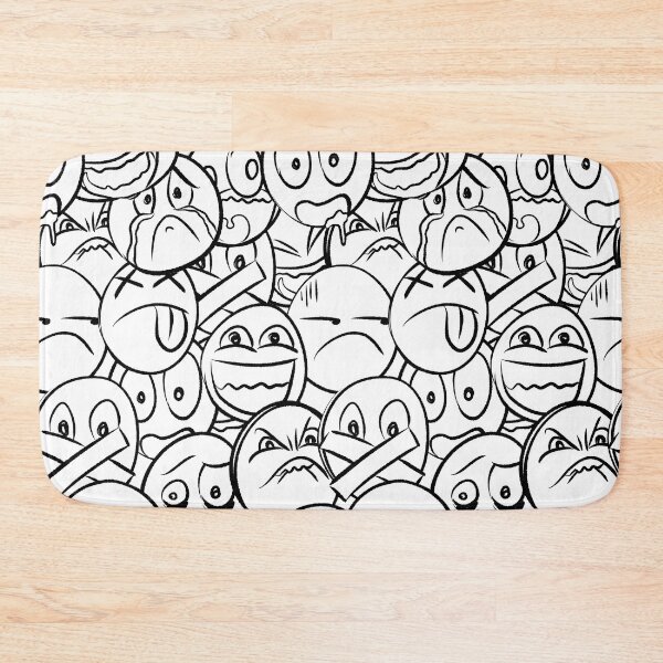 Item preview, Emoji Pattern (Black and White) designed and sold by DiHK.