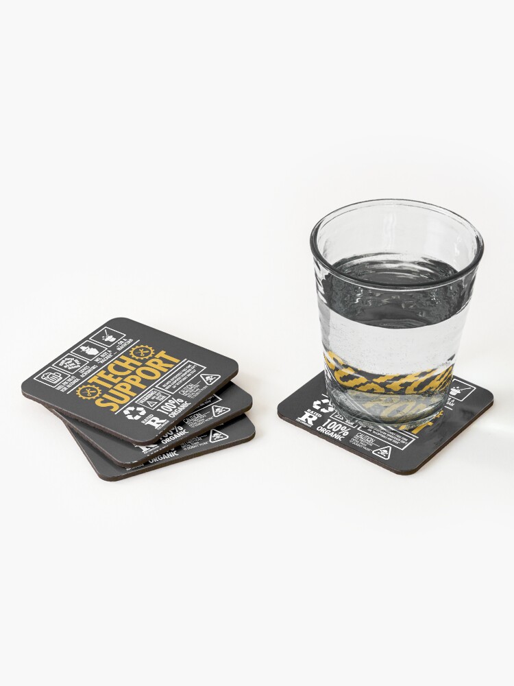 Coasters (Set of 4), Tech Support Funny IT Helpdesk designed and sold by Nerd Shizzle