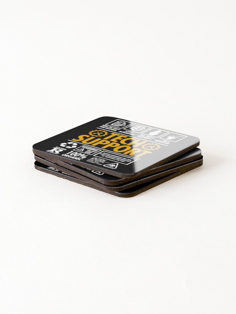 Thumbnail 4 of 5, Coasters (Set of 4), Tech Support Funny IT Helpdesk designed and sold by Nerd Shizzle.