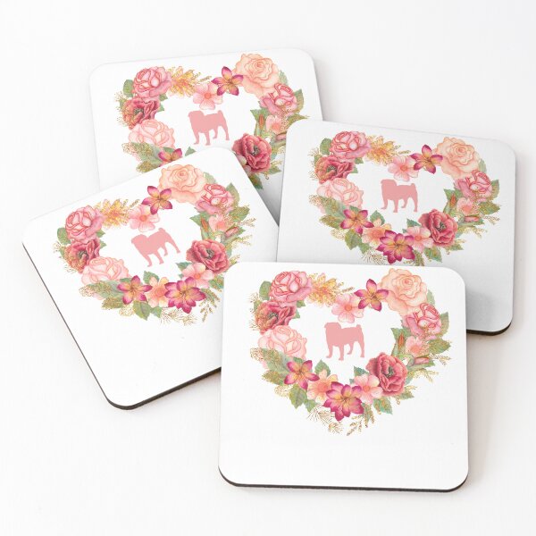 Item preview, A floral pug rose design.  designed and sold by Doggymadness.