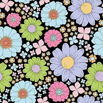 Artwork thumbnail, Retro Floral Posters and Art Prints by CrystalSmi3410
