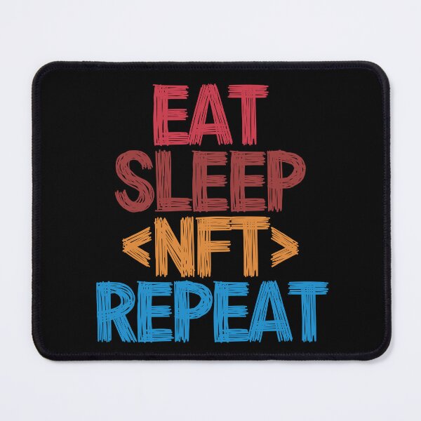 Item preview, Eat Sleep NFT Repeat - Funny Retro Vintage Colors Typography Satire designed and sold by FunnyHomeQuotes.