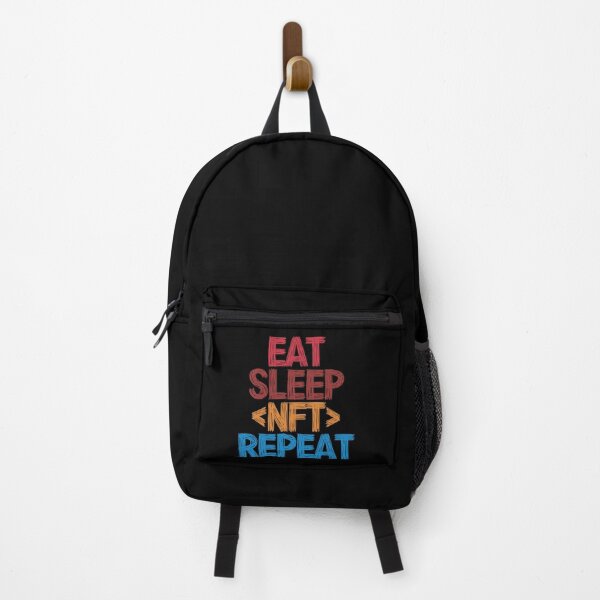 Item preview, Eat Sleep NFT Repeat - Funny Retro Vintage Colors Typography Satire designed and sold by FunnyHomeQuotes.