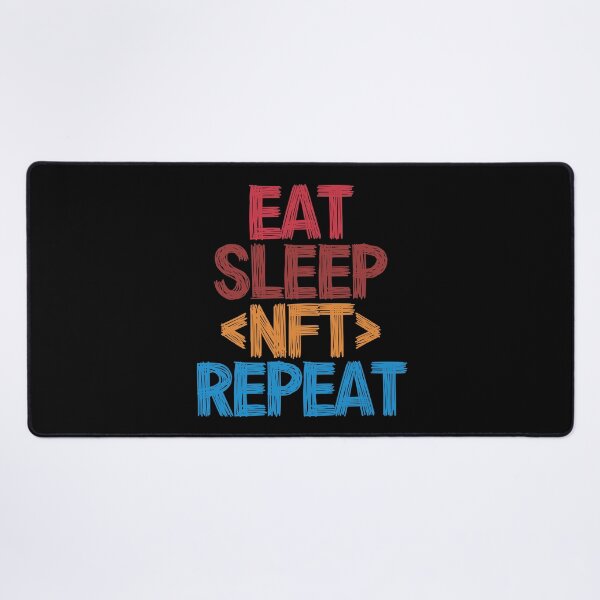 Item preview, Eat Sleep NFT Repeat - Funny Retro Vintage Colors Typography Satire designed and sold by FunnyHomeQuotes.