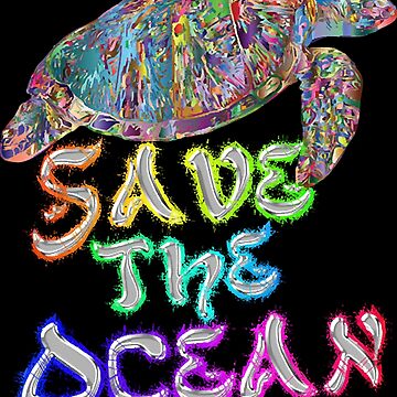 Artwork thumbnail, Save The Ocean - Turtle - Rainbow by CrystalSmi3410