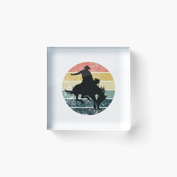 Item preview, Cowboy Riding Bucking Bronco Horse Rodeo Vintage Sunset designed and sold by LarkDesigns.