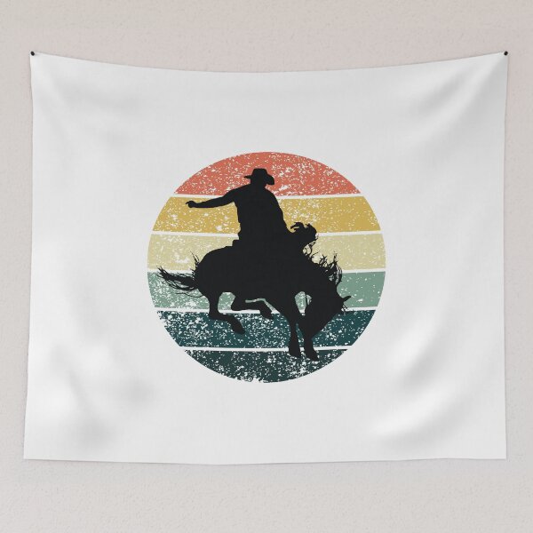 Item preview, Cowboy Riding Bucking Bronco Horse Rodeo Vintage Sunset designed and sold by LarkDesigns.