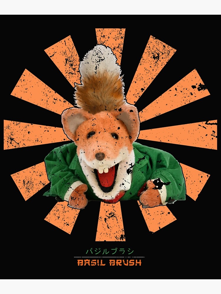 "Basil Brush Retro Japanese Essential " Poster for Sale by UndergroundVend Redbubble