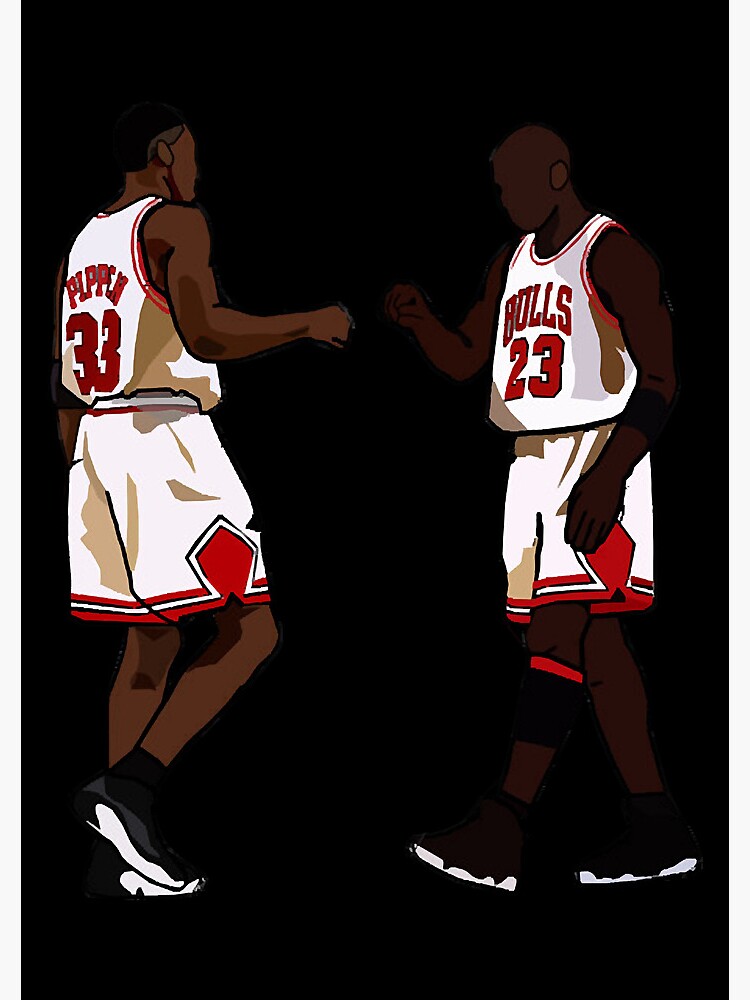 Michael Jordan Scottie Pippen Chicago Bulls Basketball Line Art