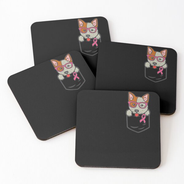 Item preview, Pocket Heeler Pink Ribbon Breast Cancer Awareness Cattle Dog designed and sold by BanDicker.