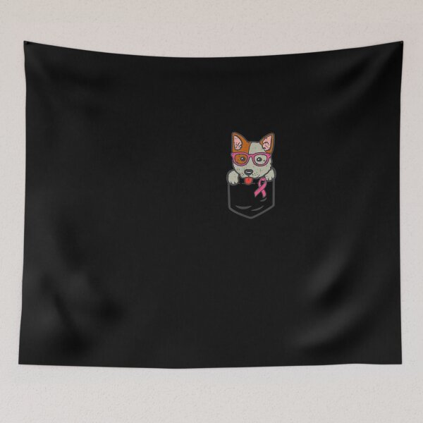 Item preview, Pocket Heeler Pink Ribbon Breast Cancer Awareness Cattle Dog designed and sold by BanDicker.