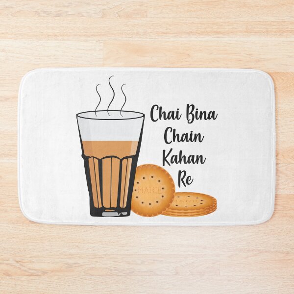Item preview, Chai Bina Chain Kahan Indian Tea Cup Glass Biscuits designed and sold by alltheprints.