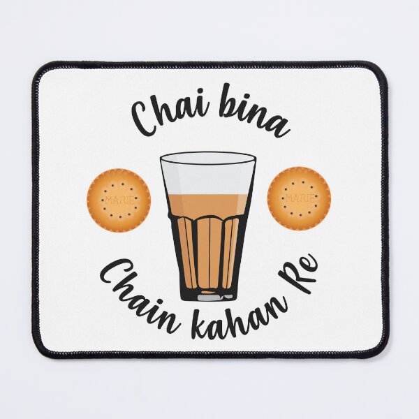 Item preview, Chai Bina Chain Kahan Indian Tea Cup Glass Biscuits designed and sold by alltheprints.