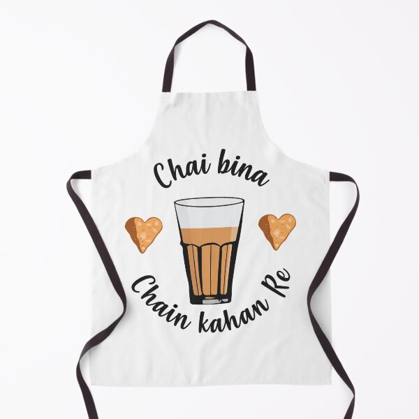 Item preview, Chai Bina Chain Kahan Hindi Quote Tea Glass Samosa Chutney designed and sold by alltheprints.
