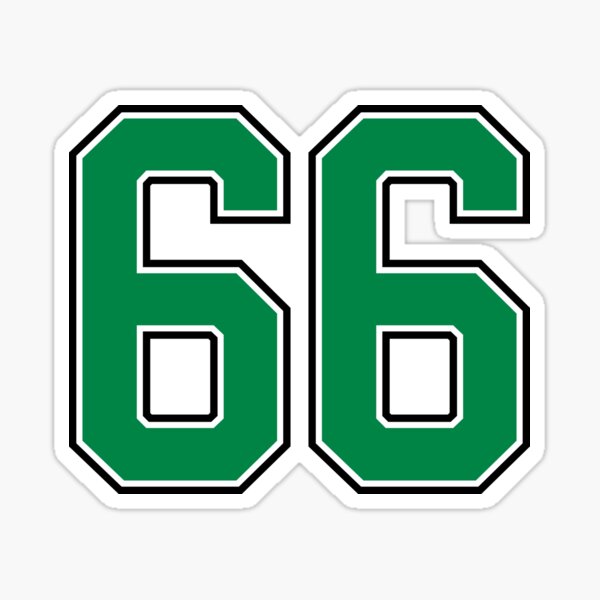 Sports Number 66, red black color lucky sport sixty six Sticker